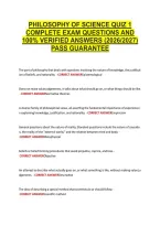 Philosophy Of Science Quiz 1 &NewLine;Complete Exam Questions And &NewLine;100&percnt; Verified Answers &lpar;2026&sol;2027&rpar; &NewLine;Pass Guarantee 