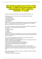 HESI PN Pharmacology Exam ACTUAL EXAM 2026&sol;2027 &vert; Complete Exam-Style Questions with Detailed Rationales &vert; 100&percnt; Verified Pass Guaranteed &ndash; A&plus; Graded