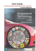 Automotive Technology&colon; Principles&comma; Diagnosis&comma; and Service &lpar;6th Edition&rpar; &ndash; James Halderman &ndash; ISBN&colon; 9780135257272  - Complete Test Bank with Questions and Answers 