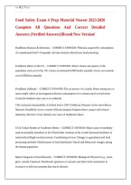 Food Safety Exam 4 Prep Material Newest &period;2025-2026&period; Complete All Questions And Correct Detailed Answers