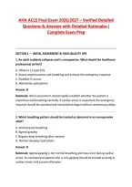 AHA ACLS Final Exam 2026&sol;2027 &ndash; Verified Detailed &NewLine;Questions & Answers with Detailed Rationales &vert; &NewLine;Complete Exam Prep 