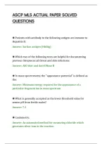Ascp Mls Actual Paper Solved&NewLine;Questions