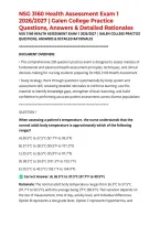 NSG 3160 Health Assessment Exam 1 2026&sol;2027 &vert; Galen College Practice Questions&comma; Answers & Detailed Rationales