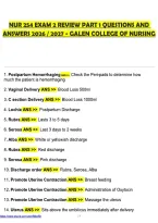 Nur 254 Exam 2 Review Part 1 Questions And &NewLine;Answers 2026 &sol; 2027 - Galen College Of Nursing