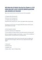 Safe Maternity & Pediatric Nursing Care Chapters 4&comma; 5 & 8 EXAM 2026-2027 LATEST UPDATED VERSION QUESTIONS AND ANSWERS JUST RELEASED &period;pdf&NewLine;&NewLine;