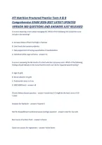 ATI Nutrition Proctored Practice Tests A & B Comprehensive EXAM 2026-2027 LATEST UPDATED VERSION 300 QUESTIONS AND ANSWERS JUST RELEASED&period;pdf&NewLine;&NewLine;