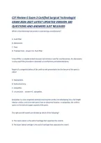 CST Review E Exam 3 Certified Surgical Technologist EXAM 2026-2027 LATEST UPDATED VERSION 180 QUESTIONS AND ANSWERS JUST RELEASED&period;pdf&NewLine;&NewLine;