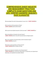Comprehensive Sheep Industry &NewLine;And Management Practices  &NewLine;Complete Exam Questions And &NewLine;100&percnt; Verified Answers &lpar;2026&sol;2027&rpar; &NewLine;Pass Guarantee 