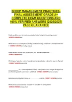 Sheep Management Practices- &NewLine;Final Assessment Grade A&plus; &NewLine;Complete Exam Questions And &NewLine;100&percnt; Verified Answers &lpar;2026&sol;2027&rpar; &NewLine;Pass Guarantee
