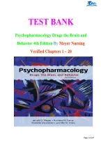 Test Bank for Psychopharmacology Drugs the Brain and Behavior 4th Edition By Meyer Nursing  ISBN 978-1605359878
