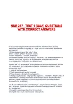 Nur 237 - Test 1 &lpar;Q&A&rpar; Questions With Correct Answers