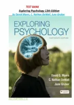 Test Bank for Exploring Psychology &lpar;13th Edition&rpar; by David Myers&comma; C&period; Nathan DeWall&comma; June Gruber&comma; Chapter 1-15 &vert; All Chapters&NewLine;