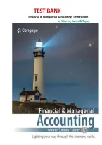 Test Bank for Financial & Managerial Accounting&comma; 17th Edition &lpar;Warren&comma; Jones & Tayler&comma; 2025&rpar; &vert; All Chapters 1&ndash;28 Covered