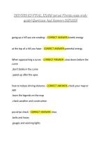 DRIVERS ED FINAL EXAM &lpar;actual Florida exam study guide&rpar; Questions And Answers 20252026