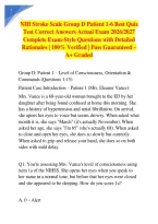 NIH Stroke Scale Group D Patient 1-6 Best Quiz Test Correct Answers Actual Exam 2026&sol;2027 Complete Exam-Style Questions with Detailed Rationales &vert; 100&percnt; Verified &vert; Pass Guaranteed &ndash; A&plus; Graded