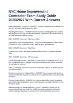 NYC Home Improvement Contractor Exam Study Guide 2026&sol;2027 With Correct Answers