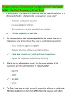 Massachusetts Chiropractic Jurisprudence Exam 2026 &vert; Final Review Questions & Answers