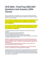 ISYE 6644 - Final Prep 2026-2027 Questions And Answers 100&percnt; Correct