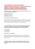 New York Mpje &lpar;Multistate Pharmacy &NewLine;Jurisprudence Examination&rpar; &ndash; Exam Questions And &NewLine;Correct Answers &lpar;Verified Answers&rpar; Plus &NewLine;Rationale &vert; 2027 Q&A &vert; Instant Download Pdf