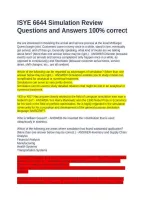 ISYE 6644 Simulation Review Questions and Answers 100&percnt; correct