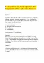 HESI RN Exit Exam Practice Questions 2026- Comprehensive NCLEX Review & Rationales
