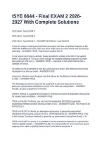 ISYE 6644 - Final EXAM 2 2026-2027 With Complete Solutions
