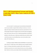 WGU C489 Organizational Systems and Quality Leadership Task 2- Root Cause Analysis & FMEA Study Guide