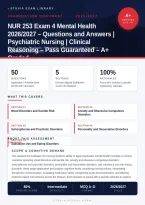 NUR 253 Mental Health Nursing Exam 4 2026&sol;2027 &ndash; Questions and Answers &vert; Complete Verified Answers &vert; Detailed Rationales &ndash; Pass Guaranteed &ndash; A&plus; Graded