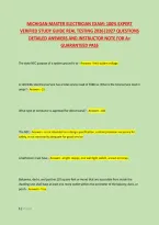 Michigan Master Electrician Exam&colon; 100&percnt; Expert &NewLine;Verified Study Guide Real Testing 2026&vert;2027 Questions &NewLine;Detailed Answers And Instructor Note For A&plus; &NewLine;Guaranteed Pass 