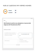 Nurs 421 Questions With Verified Answers