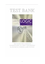 Test Bank for A Concise Introduction to Logic&comma; 13th Edition by Patrick J&period; Hurley & Lori Watson &ndash; All Chapters 1&ndash;14&comma; Complete with Verified Questions & Answers &lpar;2025&sol;2026 Update&rpar; 