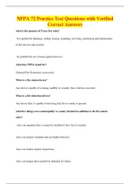 NFPA 72 Practice Test Questions with Verified&NewLine;Correct Answers