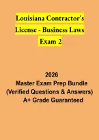 Louisiana Contractor&rsquo;s License &ndash; Business Laws Exam 2 2026 &vert; Contractor Licensing Study Guide & Practice Questions