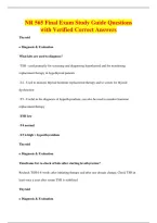 NR 565 Final Exam Study Guide Questions&NewLine;with Verified Correct Answers