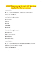 NR 565 Pharmacology Study Guide Questions&NewLine;with Verified Correct Answers