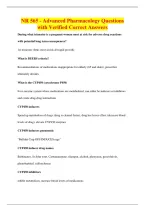 NR 565 - Advanced Pharmacology Questions&NewLine;with Verified Correct Answers