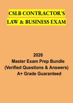 CSLB Contractor&rsquo;s Law & Business Exam 2026 &vert; California Contractor License Study Guide & Practice Questions