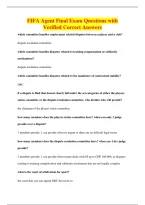 FIFA Agent Final Exam Questions with&NewLine;Verified Correct Answers