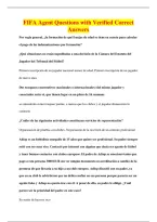 FIFA Agent Questions with Verified Correct&NewLine;Answers