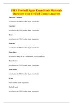 FIFA Football Agent Exam Study Materials&NewLine;Questions with Verified Correct Answers
