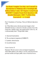 Test Bank Complete You May Ask Yourself An Introduction to Thinking Like a Sociologist 8th Edition Dalton Conley All Chapters Actual Exam 2026&sol;2027 Complete Exam-Style Questions with Detailed Rationales &vert; 100&percnt; Verified &vert; Pass Guaranteed &ndash; A&plus; Graded&NewLine;