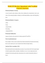 NUR 272 Review Questions with Verified&NewLine;Correct Answers