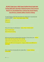 NC BLET State Exam&colon; 100&percnt; Expert Verified Study Guide Real &NewLine;Testing 2026&vert;2027 Questions Detailed Answers And Instructor &NewLine;Note For A&plus; Guaranteed Pass&comma; Criminal Law&comma; Arrest Powers&comma; &NewLine;Use Of Force&comma; Juvenile Justice&comma; Firearms Training
