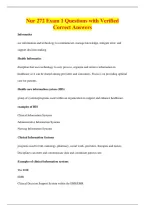 Nur 272 Exam 1 Questions with Verified&NewLine;Correct Answers