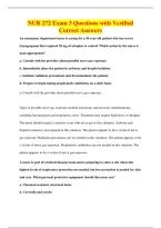NUR 272 Exam 3 Questions with Verified&NewLine;Correct Answers