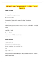 NR 668 Exam Questions with Verified Correct&NewLine;Answers
