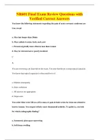 NR601 Final Exam Review Questions with&NewLine;Verified Correct Answers