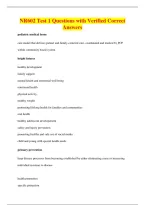 NR602 Test 1 Questions with Verified Correct&NewLine;Answers