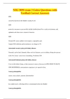 NSG 3850 exam 3 Galen Questions with&NewLine;Verified Correct Answers