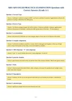 ABO ADVANCED PRACTICE EXAMINATION Questions with&NewLine;Correct Answers &lpar;Grade A&plus;&rpar;